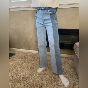 split wide leg jeans